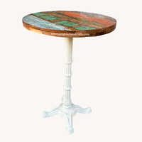 Meubles en fonte de café ronds en bois argenté, meubles en métal industriel, socle araignée revêtu de poudre, mobilier de maison, Restaurant