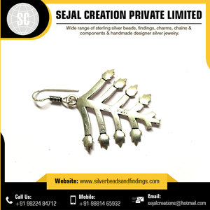 Boucles d'oreilles simples en argent sterling 925 avec avion tribal Résultats et composants de bijoux - Product Image 3