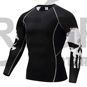 Chemise de Sport de protection contre les éruptions cutanées, tissu Bjj personnalisé, Design gratuit, manches longues, Polyester uni, vente en gros, Sublimation, OEM, Gsm - Product Image 3