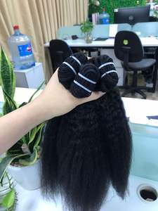 <b>Kinky</b> <b>Straight</b> Double Machine High Quality VIRGIN Remy Weft HUMAN <b>HAIR</b> EXTENSION at Wholesale Price - Product Image 6