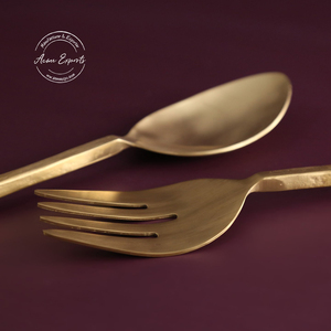 Luxury Gold Finish Spoon and Fork <b>Set</b> Premium Stainless Steel Durable Rust Resistant Elegant Dining Tableware <b>Set</b> - Product Image 3