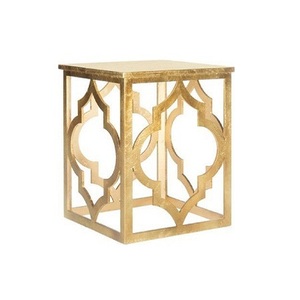 โต๊ะข้างห้องวาดเขียนโลหะสีทองโต๊ะกาแฟสำหรับใช้ในบ้านและร้านอาหารดีไซน์เป็นเอกลักษณ์ - Product Image 3