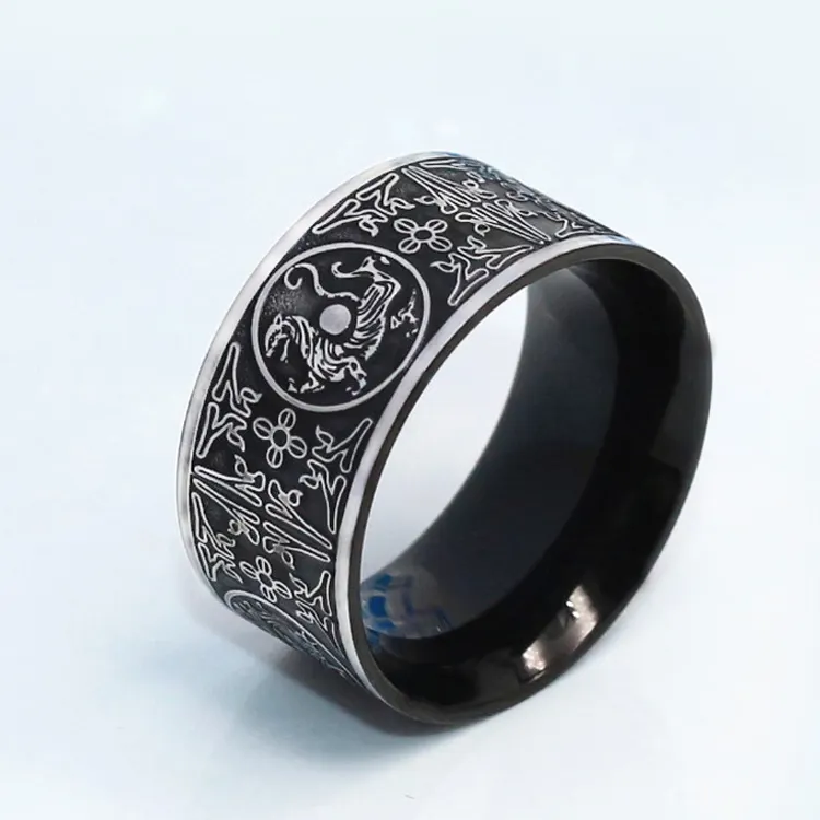 Wholesale Viking Bague Homme Thor Azure Dragon Four God Beasts Ring for Men Jewelry