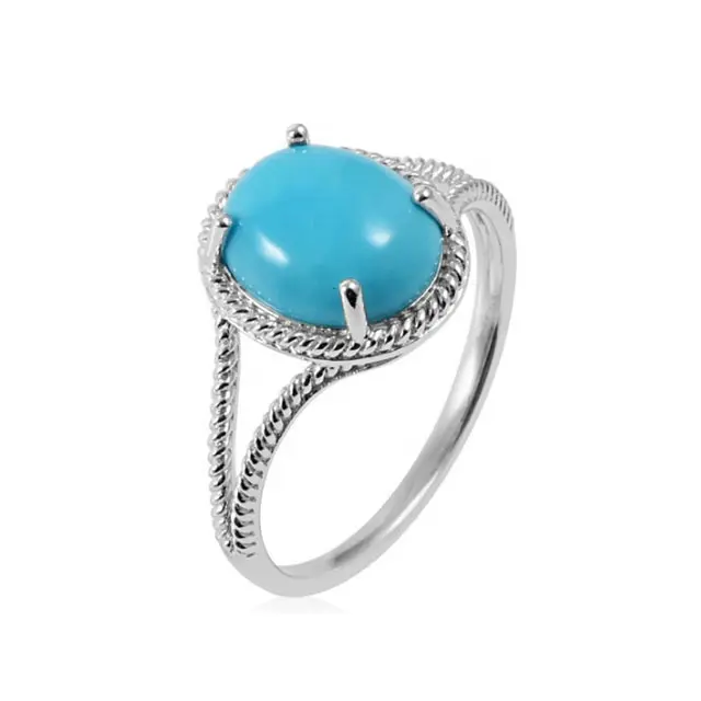 creative design turquoise gemstone 925 sterling silver ring