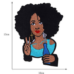 Patchs brodés personnalisés pour fille noire, patchs fille africaine, rétro, multifonctionnel - Product Image 5