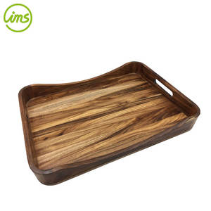 Bandeja de comida grande de madera de acacia con asa para fiestas en la cocina y Navidad para restaurantes - Product Image 3