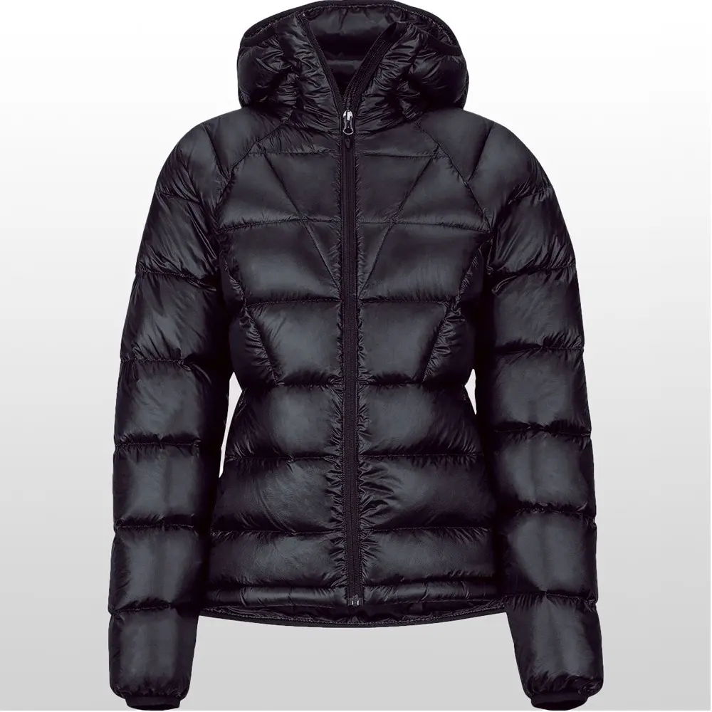 Chaqueta acolchada con capucha para mujer, Abrigo acolchado con cremallera de invierno cálido, chaquetas hinchadas informales a prueba de viento con logotipo personalizado, chaqueta de plumón para mujer, prendas de vestir