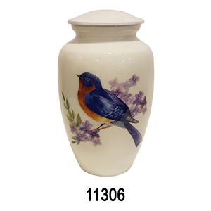 Cremation Urn ผู้ใหญ่ Rose ดอกไม้และ Kingfisher ธีมพิมพ์ออกแบบผู้ผลิตอลูมิเนียม Keepsake Urns - Product Image 5
