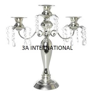 ของตกแต่งคริสต์มาสในบ้านนอกบ้านทำด้วยมือเชิงเทียน5แขนขาตั้งโลหะเคลือบสีเงินเกรดสูงสำหรับงานแต่งงาน - Product Image 3