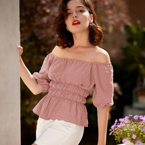 Girl's 3-Way <strong>Peplum</strong> Puffed Short Sleeve Boat/Square Neck Summer Off Shoulder <strong>Tops</strong> Black Blouse Women