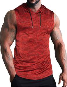 <b>Men's</b> Custom Made Workout Tank Tops Wholesale Gym Clothing with Fashion Print Logos <b>Sleeveless</b> <b>Hoodies</b> with Pullover for <b>Men</b> - Product Image 6
