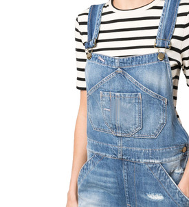 Custom Label Women Denim <b>Overalls</b> Distressed Ripped Jeans Jumpsuit Plus Size Stretch Denim Pants - Product Image 6