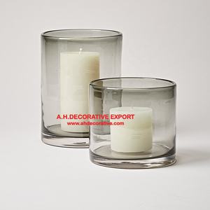 Silver Metal with design <b>glass</b> Votive for Lighting decoration Shiny Metal Base Handmade T Light candle Holder - Product Image 3