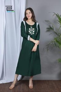 Rayonne impression alimentation haut sexy pour les filles designer fantaisie imprimé rayonne anarkali kurti grossiste au gujarat inde - Product Image 5