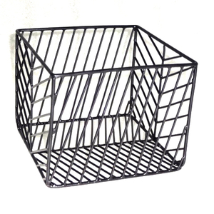 Cesta de almacenamiento de metal decorativa con pegatina colorida - Product Image 4