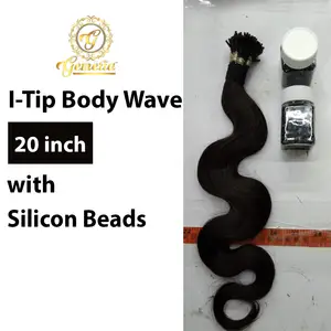 Body Wave Natural Hair I Tips Microlinks Hair Extensions 100% Raw Hair Keratin Body Wave Texture Beautiful Customized 20 inches