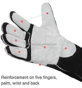 Gants de sécurité en cuir de vachette de qualité supérieure, antidérapants, durables, paume et doigts renforcés, résistants à la chaleur, avec manchette de sécurité pour usage industriel - Product Image 4
