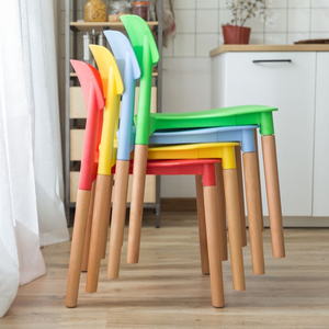 Stackable Plastic Chairs for Kids - OEM Wholesale PP Frame Wooden Plastic Chairs