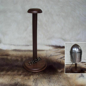 Présentoir en bois de support de casque d'armure médiévale de haute qualité en artisanat en métal de qualité de couleur marron - Product Image 5