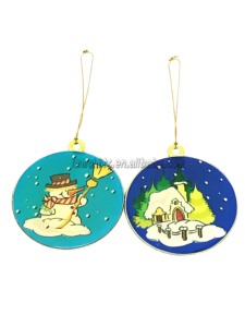 Venta al por mayor de acero pequeño de calidad garantizada, varios tamaños colgantes con patrones de cúpula epoxi, adorno de Navidad para decoración de fiesta - Product Image 4
