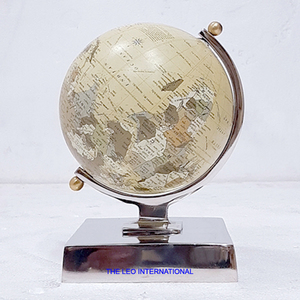 World <b>Globe</b> and Stainless Steel Metal for Home Decor Educational Purpose Knowledge Kids Round Stand 10x8x14 Inch - Product Image 5