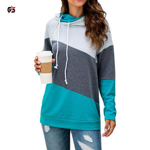 Dernier style de mode pour femmes pulls à capuche sweats 1/4 fermeture à glissière multicolore manches complètes impression de logo personnalisé - Product Image 3