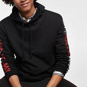 Sweat à capuche en coton pour hommes, pull personnalisé à rayures latérales, manches longues - Product Image 5