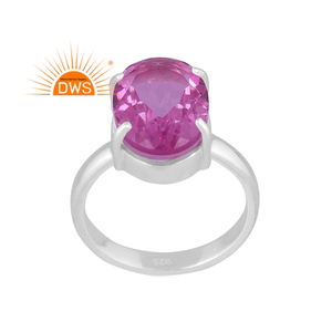 Kunzite เครื่องประดับควอตซ์แหวนวางซ้อนกันได้สำหรับเครื่องประดับเงินแท้ - Product Image 1