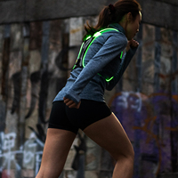 Stock prêt Vêtements de sécurité réfléchissants USB rechargeables Gilet de course à LED