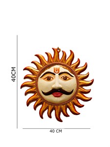 งานฝีมือนิรมลา งานโลหะทำมือ ลายเฟิงชุย ซูรียา ซูราจ ลงสีเคลือบเอนาเมลหลากสี ลายยันทรา สำหรับแขวนผนัง รัฐราชสถาน สร้างพลังบวก - Product Image 3