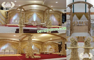 Temple Mandap en bois artisanal pour mariage, style gujarati moderne, léger, taille et couleur personnalisables, lieu de mariage au Canada - Product Image 5
