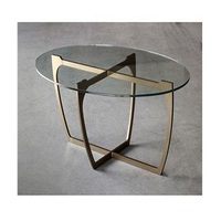 Table d'appoint en métal au design moderne avec plateau en verre, couleur or, table basse pour café ou thé à prix abordable
