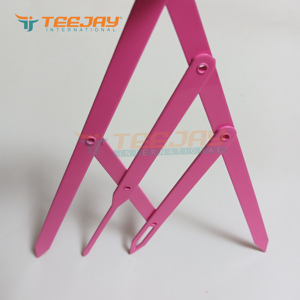 TEEJAY EBR-346 Stainless Steel Eyebrow Ruler with Golden Ratio Microblading Calipers Pink Powder Coated Customizable Logo Color - Product Image 3