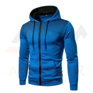 Sweat à capuche unisexe personnalisé en coton molletonné avec fermeture éclair, broderie et sublimation couleur, haute qualité, logo personnalisé, écologique - Product Image 3