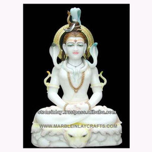 Statue de marbré du seigneur Shiva, pour la méditation - Product Image 1