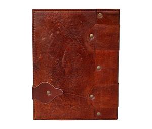 Antiguo marrón oscuro hecho a mano cuero diario espiral copto encuadernado organizador lápiz más cerca logotipo personalizable caja de regalo embalaje - Product Image 3