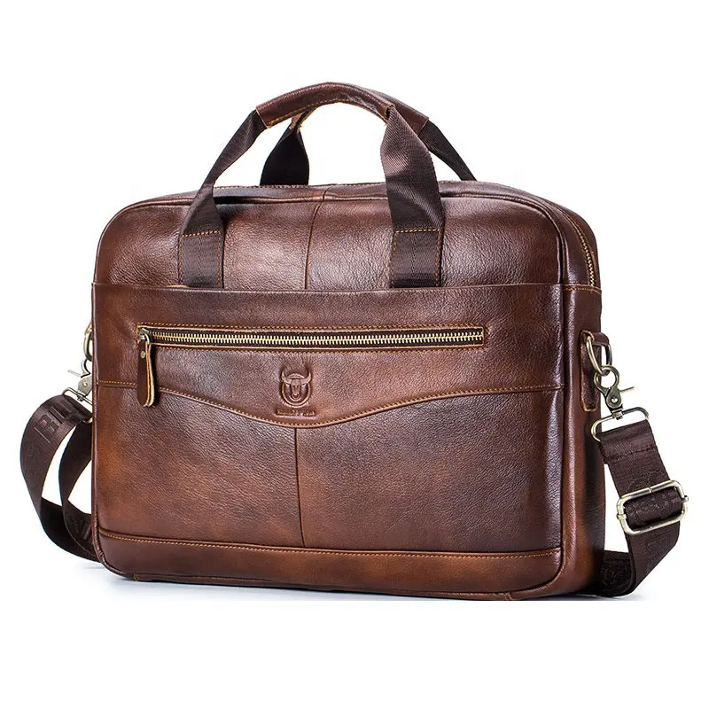 BULLCAPTAIN men's leather briefcase laptop bag shoulder bag men's handbag