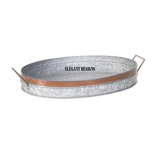 Ensemble de trois plateaux de service motorisés, 10 pièces, différentes tailles, plateau de service fantaisiste, forme personnalisée, plat de service galvanisé Vintage - Product Image 2