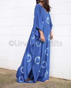Bohemian Style Ladies Beachwear Tie Dye Long Kaftan for Women's Floral Long Swimwear Cover Ups - Product Image 4