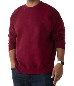 Sweat-shirt uni en coton surdimensionné à manches longues 440G pull-over unisexe à col ras du cou broderie de logo personnalisé motif 3D polaire - Product Image 1