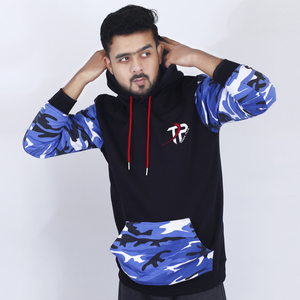 Sweat-shirt à capuche camouflage pour homme, noir, bleu, blanc, coupe classique, décontracté, pour l'automne - Product Image 1