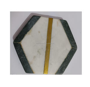 Proveedores mayoristas de posavasos de mármol ecológicos y posavasos de mármol hexagonal de diseño metálico a un precio razonable - Product Image 1