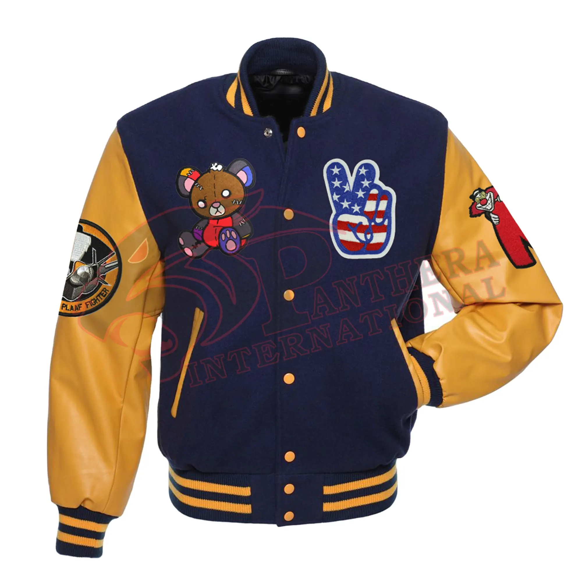 Jaquetas bordadas de beisebol, casacos para homens com corrente, varsidade, couro personalizado