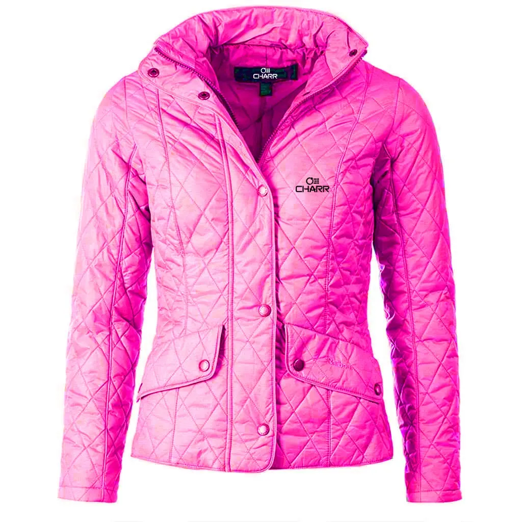 Rosa geste ppte Puffer jacke für Damen mit wind dichtem Stoff