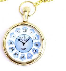 นาฬิกาพกงานหัตถกรรมทองเหลืองคลาสสิกพร้อมโซ่แบบรอยัลทำด้วยมือแก้ว CHLW026ของขวัญแปลกใหม่สำหรับคริสต์มาสและปีใหม่ - Product Image 3