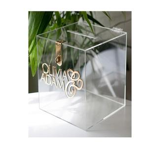 Caja de Regalo de Boda Plegable de Acrílico Transparente de la Mejor Calidad, Diseño Cuadrado Ecológico, Novedad en Accesorios de Decoración para Bodas - Product Image 2