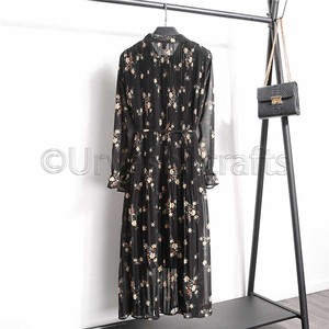 Venta al por mayor de ropa otoño primavera Midi vestido Floral elegante Casual Polka Dot Puff manga vestidos de mujer - Product Image 3