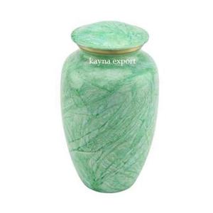 Urna de cremación para adultos con acabado de mármol azul y negro de metal de aluminio artesanal - Product Image 6