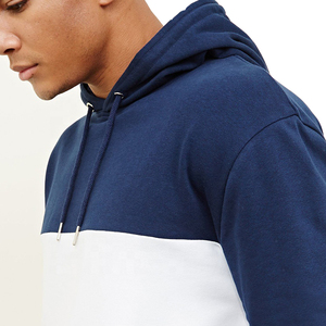 Pull à capuche à trois panneaux de style baggy personnalisé pour hommes, teint en rouge, blanc, noir, découpé et cousu - Product Image 6