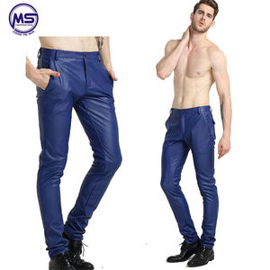 De cuero Real de los hombres pantalones de cuero Original pantalones con cremallera de cuero de piel de vaca Pantalones - Product Image 5